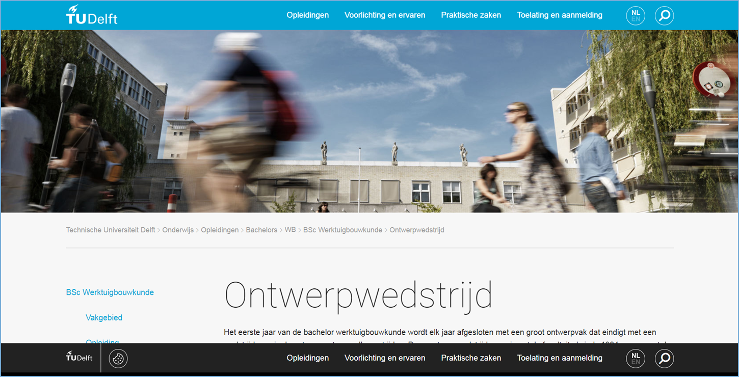 Over de Ontwerpwedstrijd op de TUD-site